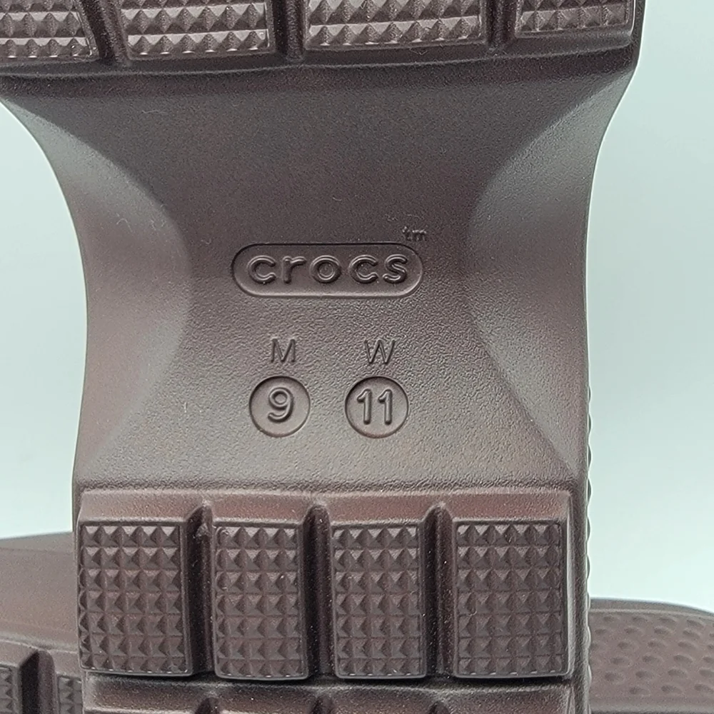 NWT!!‎ Brown Crocs Platform Slides SIZE 11-W; 9-M. #1446